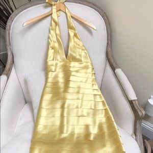 BCBG yellow cocktail dress size 6